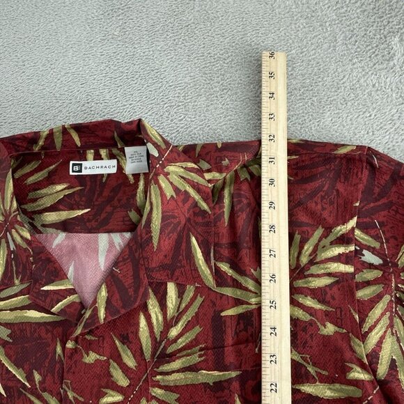 Bachrach Mens XXL Red & Gold Hawaiian Silk Shirt 5538 - Picture 4 of 7